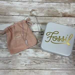 LADIES Fossil Sterling Silver Wing Necklace‎ NEW
